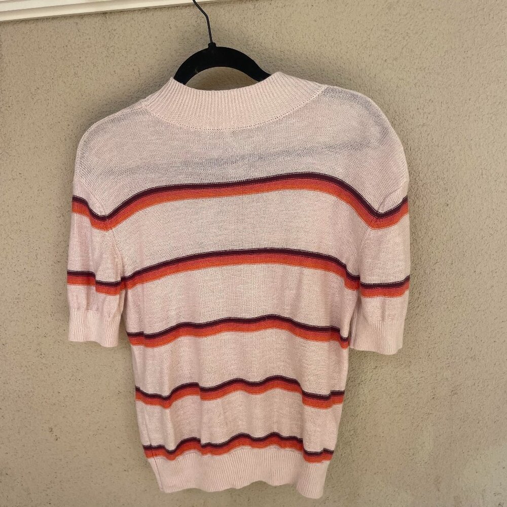 Free People Cream Stripped Sweater